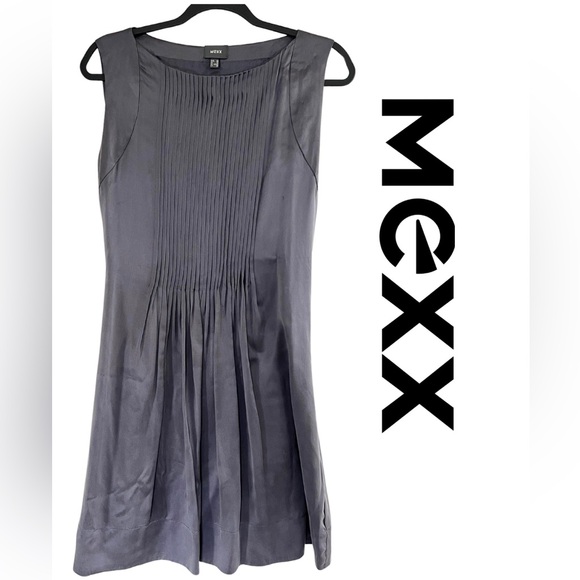 Mexx 100% Silk Pleated Sleeveless Dress with Tie Back Size 38 - Picture 1 of 10